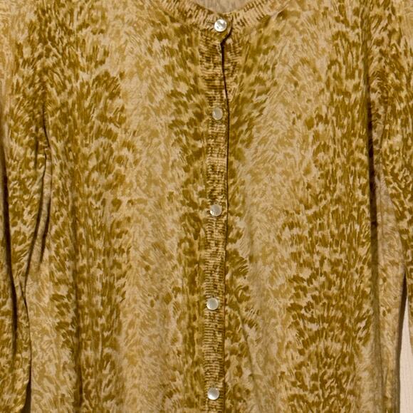 Talbots Size Large Animal Print Cardigan Sweater - Picture 3 of 8